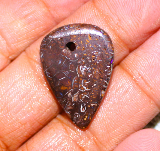 Boulder Iron Nut Opal Pendant WS101